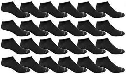 24 Wholesale Yacht & Smith Kids Light Weight No Show Breathable Ankle Socks Solid Black