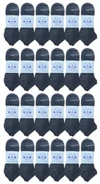 24 Pairs Yacht & Smith Kids Light Weight No Show Breathable Ankle Socks Solid Gray - Girls Ankle Sock