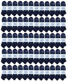 60 Wholesale Yacht & Smith Kids Light Weight No Show Breathable Ankle Socks Solid Navy