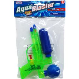 12 Wholesale 6.75" Water Gun In Poly Bag W/ Header, 3 Assrt Clrs