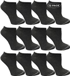 12 Pairs Yacht & Smith Womens Light Weight No Show Low Cut Breathable Ankle Socks Solid Dark Heather - Womens Ankle Sock