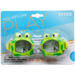 12 Wholesale 6.25" Junior Goggles On Blister Card, 3 Assrt Clrs, 3-8