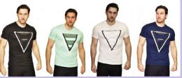 24 Wholesale Mens Fashion High Treated Cotton Spandex Graphic T Shirt