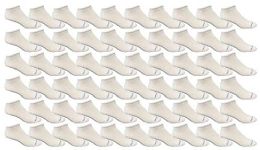 60 Pairs Yacht & Smith Men's Light Weight Breathable No Show Loafer Ankle Socks Solid White - Mens Ankle Sock