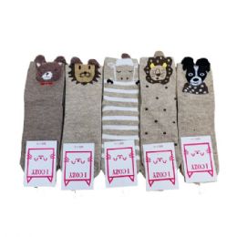144 Pieces Ladies Teens Thin Casual Ankle Sock Furry Animal - Womens Ankle Sock