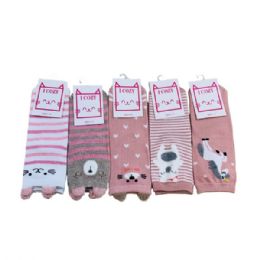 144 Pieces Ladies Teens Thin Casual Ankle Sock Cute Animal - Womens Ankle Sock