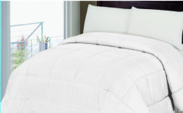6 Wholesale 1 Piece Queen Embossed Stripe Reversible Comforter In White
