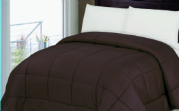 6 Wholesale 1 Piece Queen Embossed Stripe Reversible Comforter In Chocolate