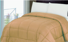 6 Wholesale 1 Piece Queen Embossed Satin Stripe Reversible Comforter In Gold