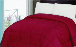 6 Wholesale 1 Piece Queen Embossed Satin Stripe Reversible Comforter In Red