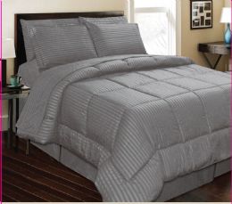 6 Wholesale 3 Piece Embossed Comforter Set Queen Grey Only Comforter Plus 2 Shams