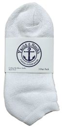 240 Pairs Yacht & Smith Women's Cotton No Show Ankle Socks White Size 9-11 Bulk Pack - Women's Socks for Homeless and Charity