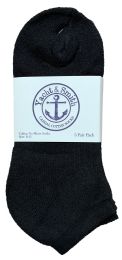 240 Wholesale Yacht & Smith Women's Cotton No Show Ankle Socks Black Size 9-11 Bulk Pack