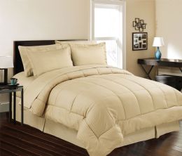 3 Wholesale 8 Piece Embossed Stripe Bed In A Bag Queen Size In Mocha