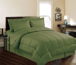 3 of 8 Piece Embossed Stripe Bed In A Bag Queen Size In Sage
