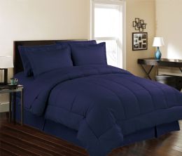 3 of 8 Piece Embossed Stripe Bed In A Bag King Size In Navy