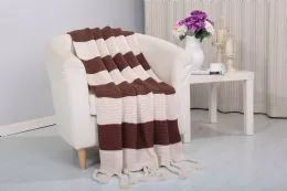 6 Pieces Vintage 50 X 60 Throw In Chocolate - Fleece & Sherpa Blankets