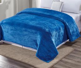 12 Pieces Ultra Plush Solid Teal Color Twin Size Blanket - Fleece & Sherpa Blankets