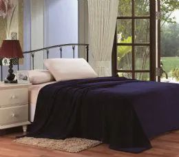 12 Wholesale Ultra Plush Solid Navy Color Twin Size Blanket