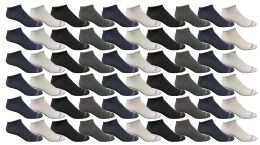 120 Bulk Yacht & Smith Men's Light Weight Breathable No Show Loafer Ankle Socks Solid Assorted 4 Colors