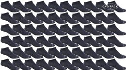 240 Pairs Yacht & Smith Men's Light Weight Breathable No Show Loafer Ankle Socks Solid Navy - Mens Ankle Sock