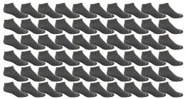 60 Wholesale Yacht & Smith 97% Cotton Men's Light Weight Breathable No Show Loafer Ankle Socks Solid Gray