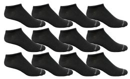 12 Pairs Yacht & Smith Men's Light Weight Breathable No Show Loafer Ankle Socks Solid Black - Mens Ankle Sock