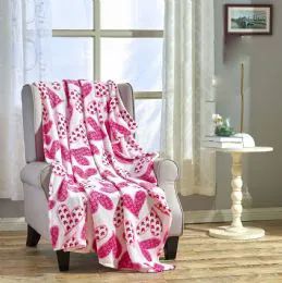24 Pieces Scarlet 50 X 60 Valentine Throw - Micro Plush Blankets