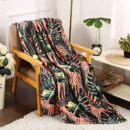 24 Pieces Leaf Tropical Throw - Micro Plush Blankets
