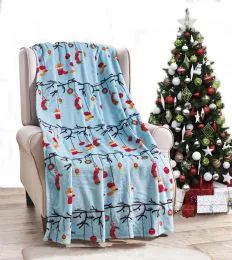 24 Pieces Ornaments Holiday Throw Design Micro Plush Throw Blanket 50x60 Multicolor - Micro Plush Blankets