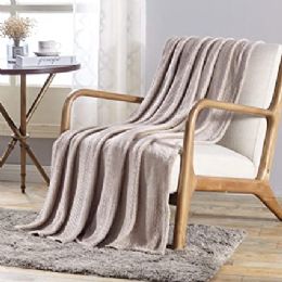 12 Wholesale V Collection Flannel 50 X 60 Throw In Ivory