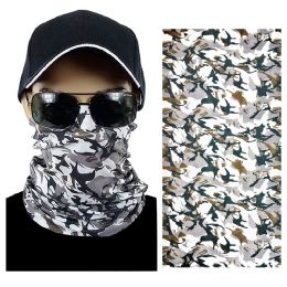 20 Pieces Light Gray Camouflage Multi Function Seamless Tube Bandana - Face Mask