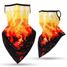 24 Pieces Flames Print Triangle Face Shield - Face Mask