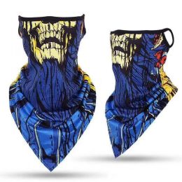 24 Pieces Laughing Skull Print Triangle Face Shield - Face Mask