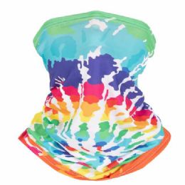 24 Wholesale Face Covering Scarf/ Neckcover Tie Dye Print Not Medical