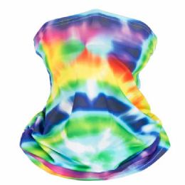 24 Wholesale Face Covering Scarf/ Neckcover Tie Dye Print
