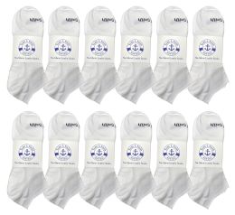 Yacht & Smith Mens Comfortable Lightweight Breathable No Show Sports Ankle Socks, Solid White Bulk Buy