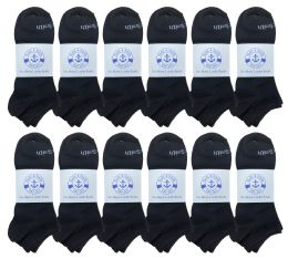 240 Pairs Yacht & Smith Mens Comfortable Lightweight Breathable No Show Sports Ankle Socks, Solid Black Bulk Buy - Mens Ankle Sock