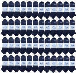 48 Pairs Yacht & Smith Low Cut Socks Comfortable Lightweight Breathable No Show Sports Ankle Socks, Solid Navy - Mens Ankle Sock