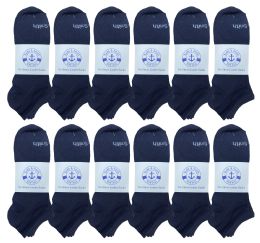 240 Wholesale Yacht & Smith Mens Comfortable Lightweight Breathable No Show Sports Ankle Socks, Solid Navy Bulk Buy