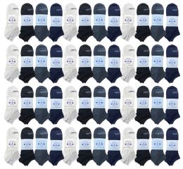 48 Bulk Yacht & Smith Low Cut Socks Thin Comfortable Lightweight Breathable No Show Sports Ankle Socks, Solid Assorted Colors