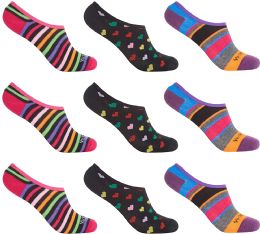 Yacht & Smith Women's Mesh No Show/silicone No Slip Loafer Assorted Prints Sock Liner