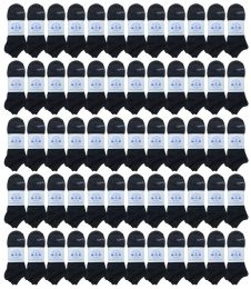 48 Pairs Yacht & Smith Women's Light Weight No Show Loafer Ankle Socks Solid Black - Womens Ankle Sock