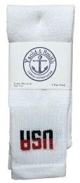240 Wholesale Yacht & Smith Women's Cotton Tube Socks, Referee Style, Size 9-15 White Usa Bulk Pack