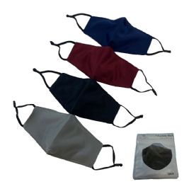 24 Wholesale Cotton Layered Face Cover Assorted Colors