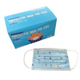200 Wholesale Three Layers Disposable Face Cover Kids Blue