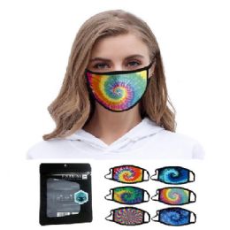 24 Units of Unisex Washable Face Cover Tie Dye - Face Mask