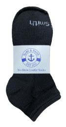 240 Wholesale Yacht & Smith Kids Unisex Low Cut No Show Loafer Socks Size 6-8 Solid Black Bulk Buy