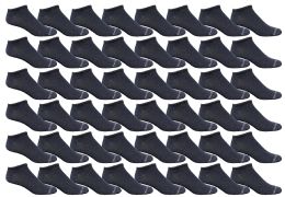 48 Bulk Yacht & Smith Men's Light Weight Breathable No Show Loafer Ankle Socks Solid Navy