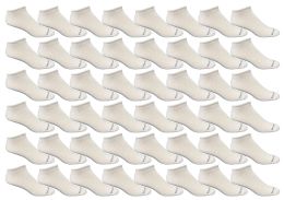 48 Bulk Yacht & Smith Men's Light Weight Breathable No Show Loafer Ankle Socks Solid White